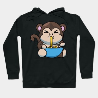 Anime Kawaii Ramen Eating Monkey Japanese Noodles Hoodie